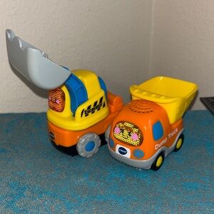 VTECH Construction Trucks Go! Go! Smart Wheels Dump Truck and Excavator NEW